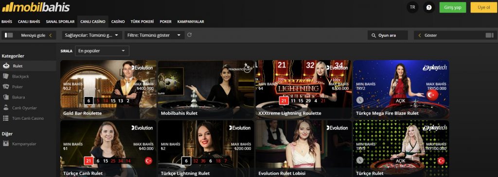 Mobilbahis860 Canlı Casino