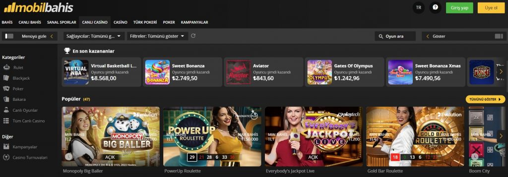 Mobil Bahis Casino Oyunları